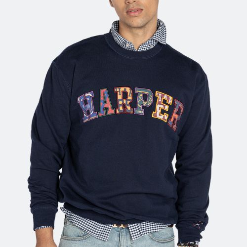 Sudadera Azul Marino logo letras Hombre AW23