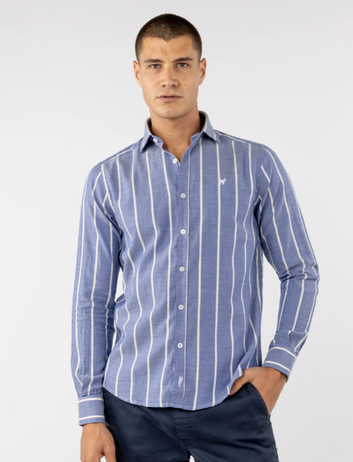 CAMISA RAYA HARVARD MARINO