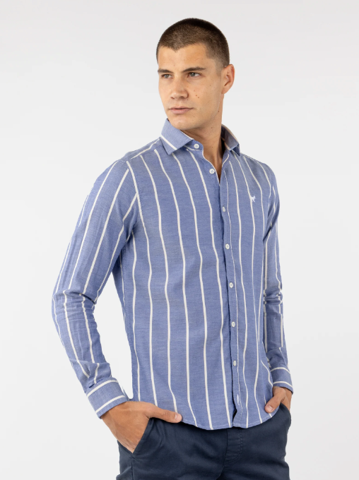 CAMISA RAYA HARVARD MARINO