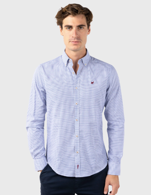 CAMISA MINI CUADRO MARINO